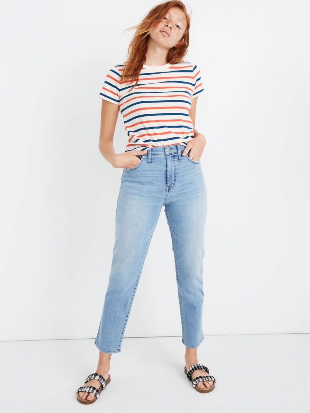 Madewell Stovepipe High-Rise Straight Jeans - Light Blue size 26
